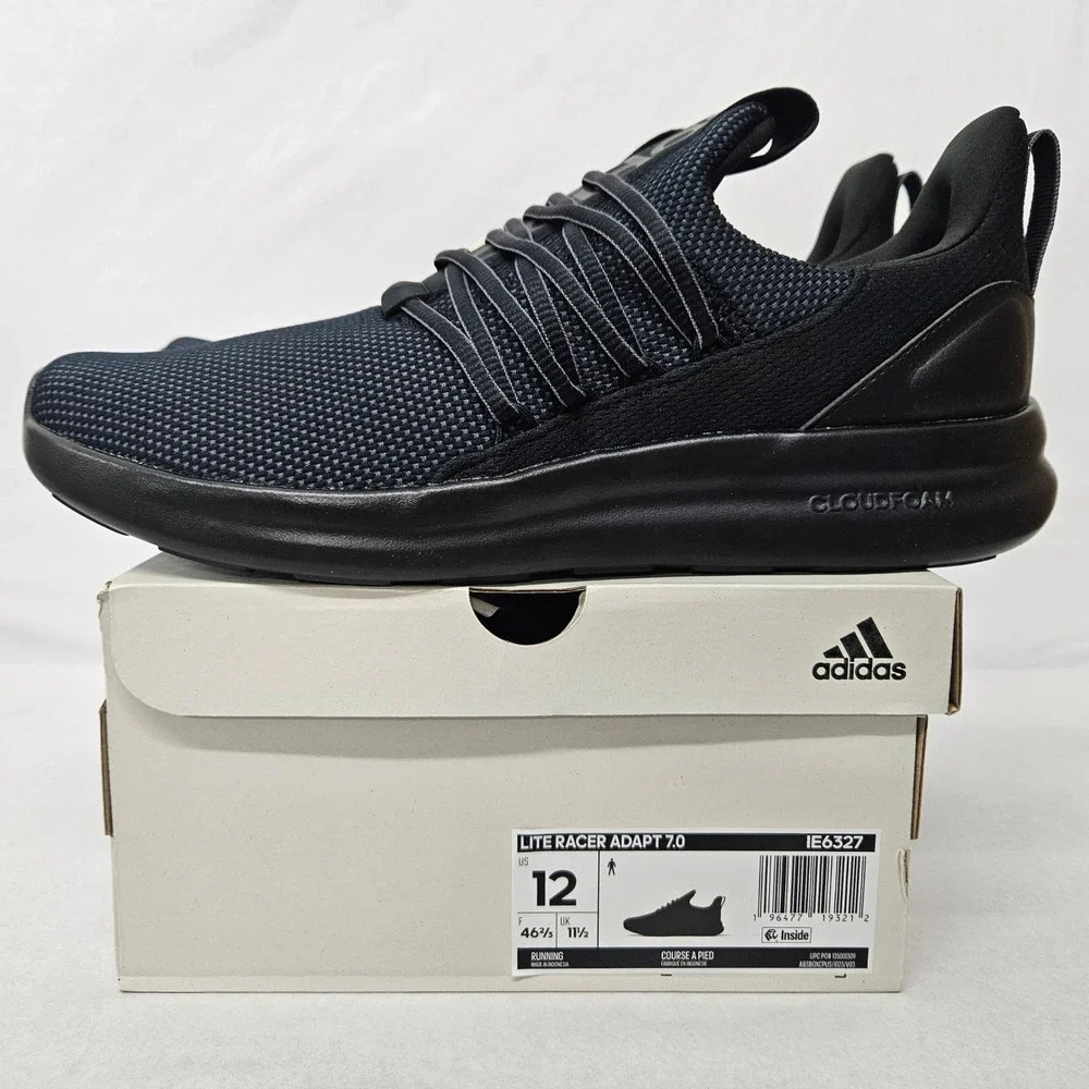 Adidas‎ lite Racer Adapt 7.0 Running Shoes IE6327 Core Black Men's Size 12